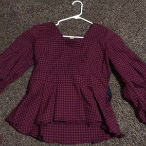 Evereve Allison Joy Plaid Ruffle Top